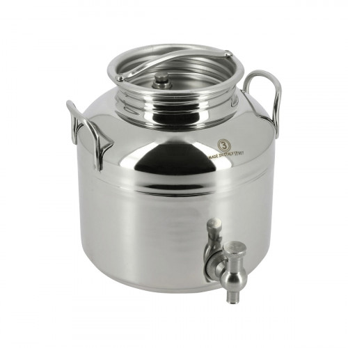 Fût inox 3L avec robinet inox et support