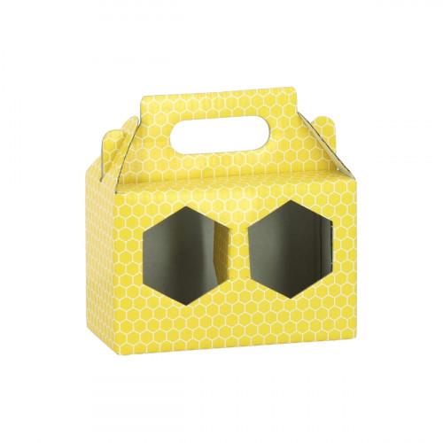 10 coffrets carton alvéoles jaunes pour 2 pots de 250g (212ml TO63)