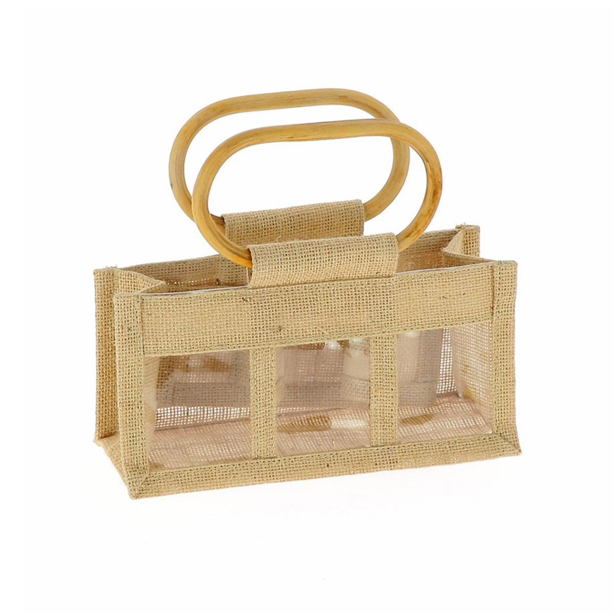 Panier à Pétales Effet Jute - Dimensions 23 X 16,5 Cm, Couleur Nature - Pour Mariage, Décoration, Pâques
