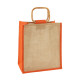 75 sacs cabas toile de jute (couleur naturelle + orange)