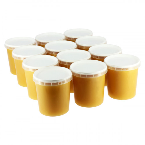 Carton de 12 pots en plastique de Miel de Lavandes 1 kg Miels Lombard Origine France