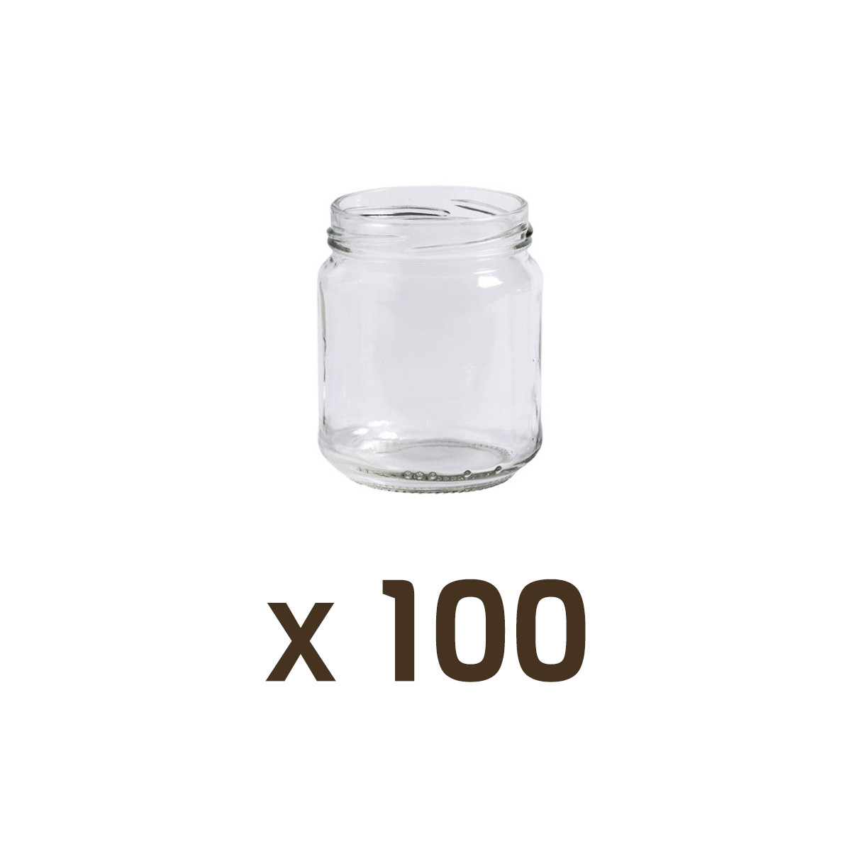 Lot de 100 Pots en Verre 250g (212 Ml) TO63