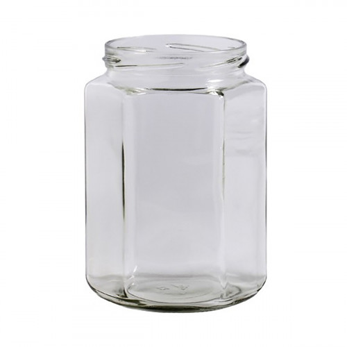 60 pots verre hexagonaux 1kg (770 ml) TO82