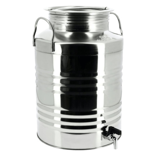 Fût inox 25L avec robinet pour huile d’olive