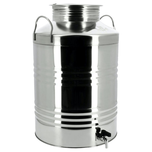 Fût inox 50L avec robinet pour huile d’olive