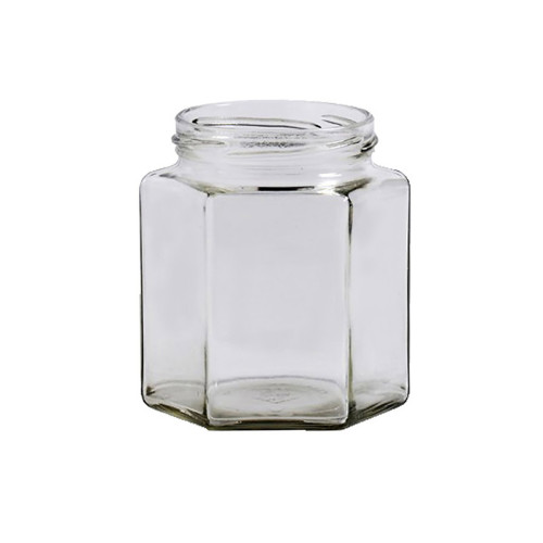 100 pots verre hexagonaux 500g (390 ml) TO70