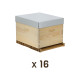 16 x Ruche à tenons Dadant 10 cadres Plus (cadres filés)