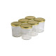 6 pots verre facettes 400g (324 ml) avec couvercles TO 82