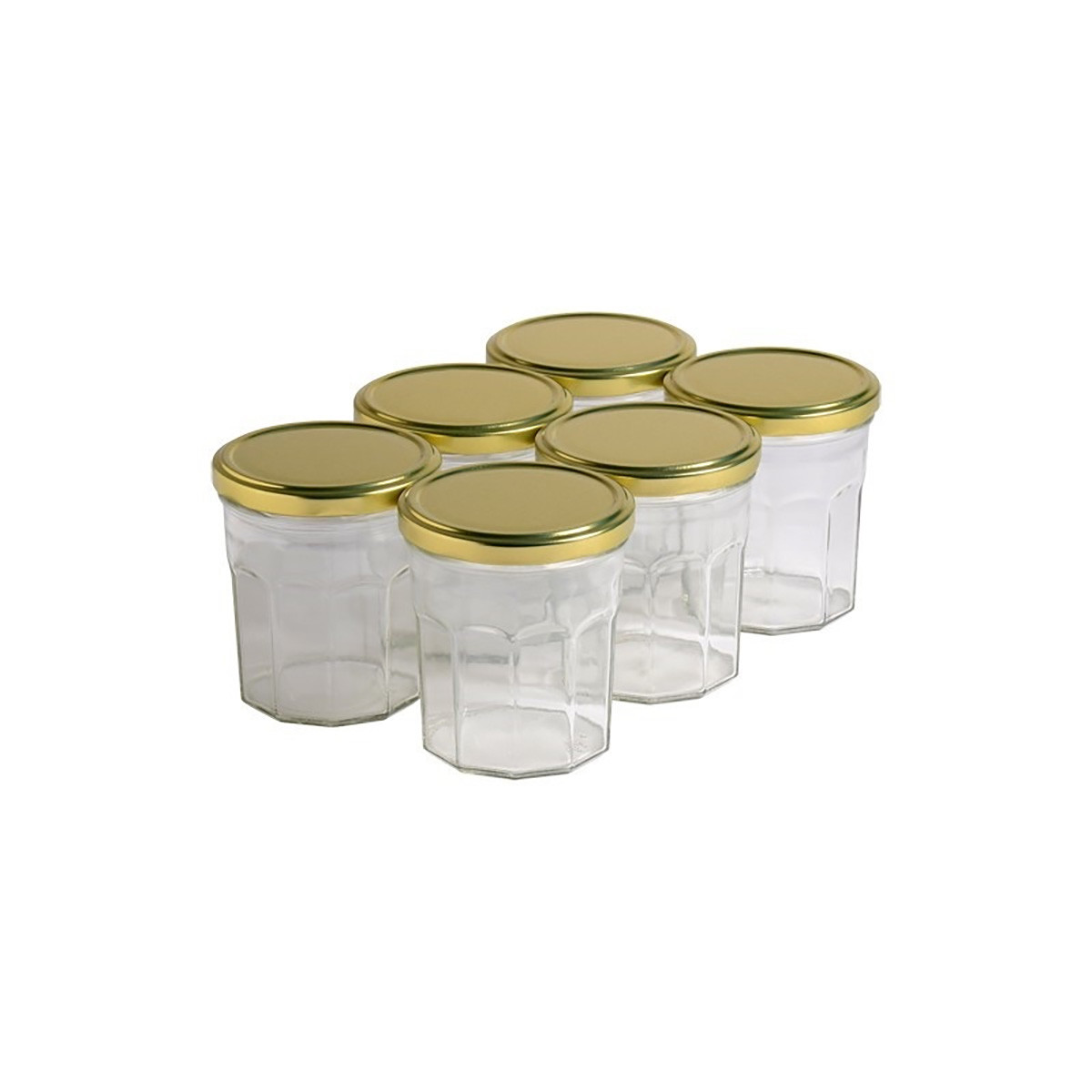 6 pots verre facettes 400g...