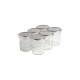 6 pots verre facettes 250g (200 ml) avec couvercles TO70