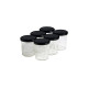 6 pots verre facettes 250g (200 ml) avec couvercles TO70