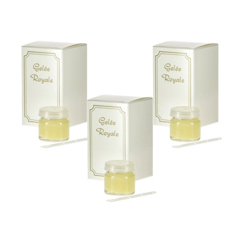 Lot de 3 pots de Gelée Royale 10g Miels Lombard Origine France