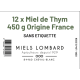 Carton de 12 pots en verre de Miel de Thym 450g Miels Lombard Origine France SANS ETIQUETTE