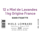 Carton de 12 pots en plastique de Miel de Lavandes 1 kg Miels Lombard Origine France