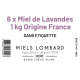 Carton de 6 pots en verre de Miel de Lavandes 1 kg Miels Lombard Origine France