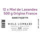 Carton de 12 pots en verre de Miel de Lavandes 500g Origine France Miels Lombard