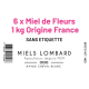 6 x Miel de Fleurs 1kg Miels Lombard Origine France