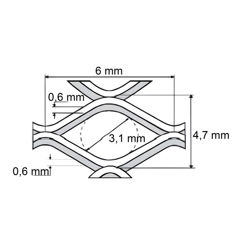 3 x grillage inox (0,5 x 1 m)