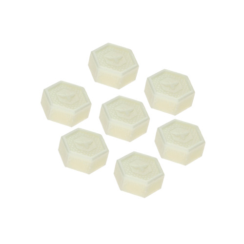 Lot de 7 savons végétaux 25g lait gelée royale hexagonaux Lot de 7 savons végétaux 25g lait gelée royale hexagonaux