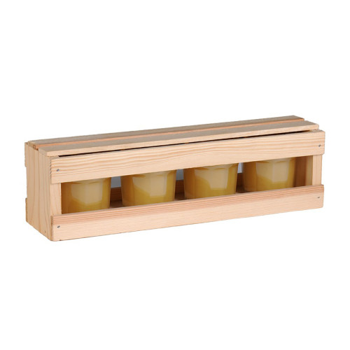 25 coffrets bois pour 4 pots de 50g fabriqués en France
