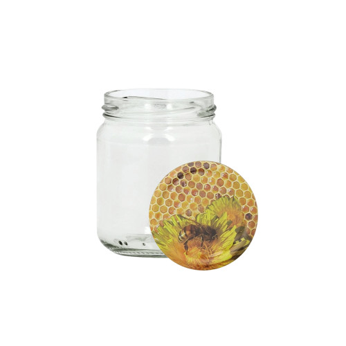 12 pots verre 250 g (228 ml) avec couvercles TO63