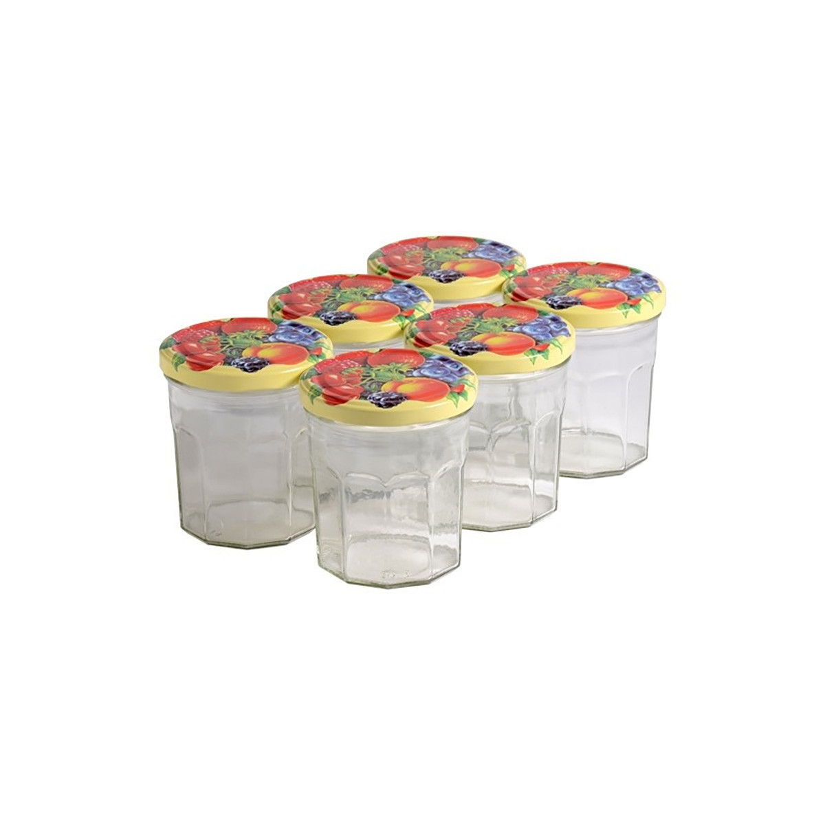 6 pots verre facettes 400g...