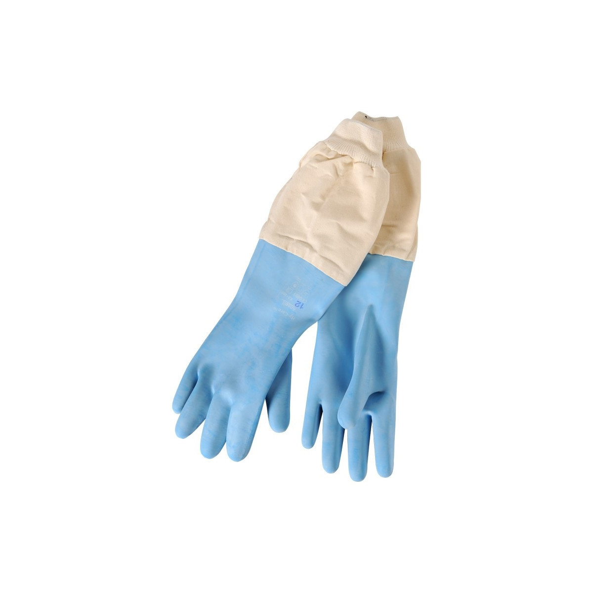 Gants latex naturel épais lisse bleu