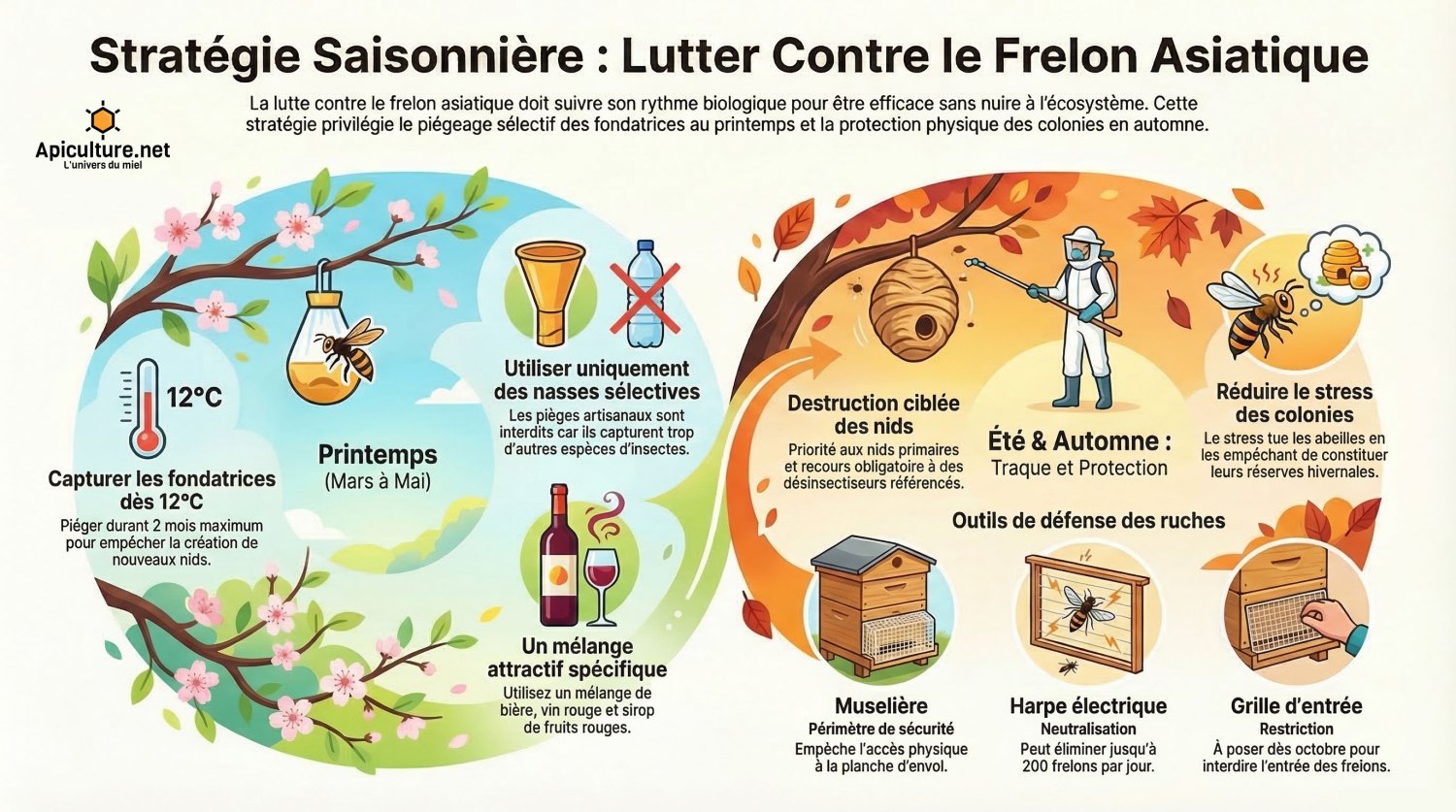 lutte frelon asiatique saison infographie