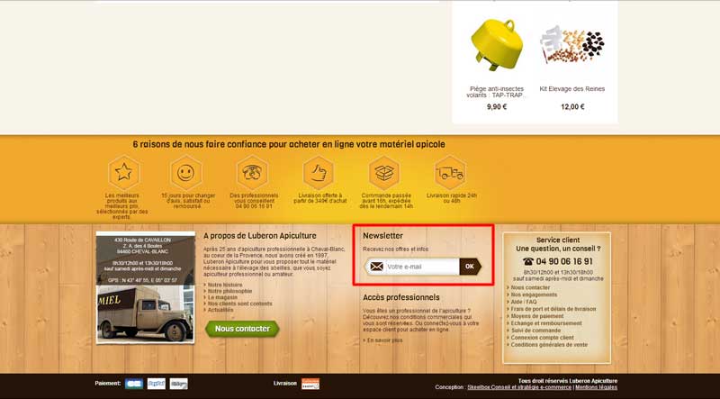 Screenshot de la page d'accueil n°3