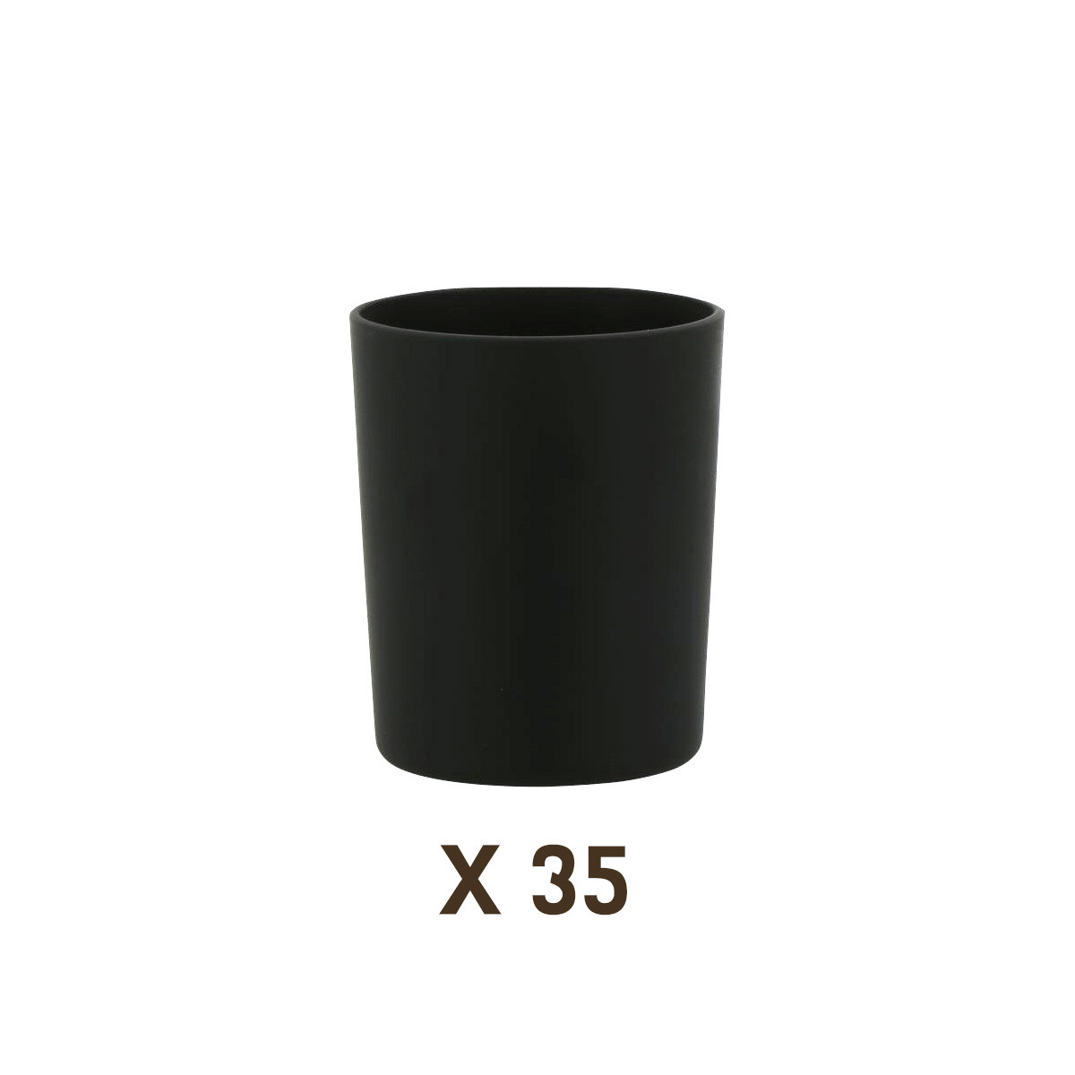 35 verres à bougie 25cl laqués noir mat