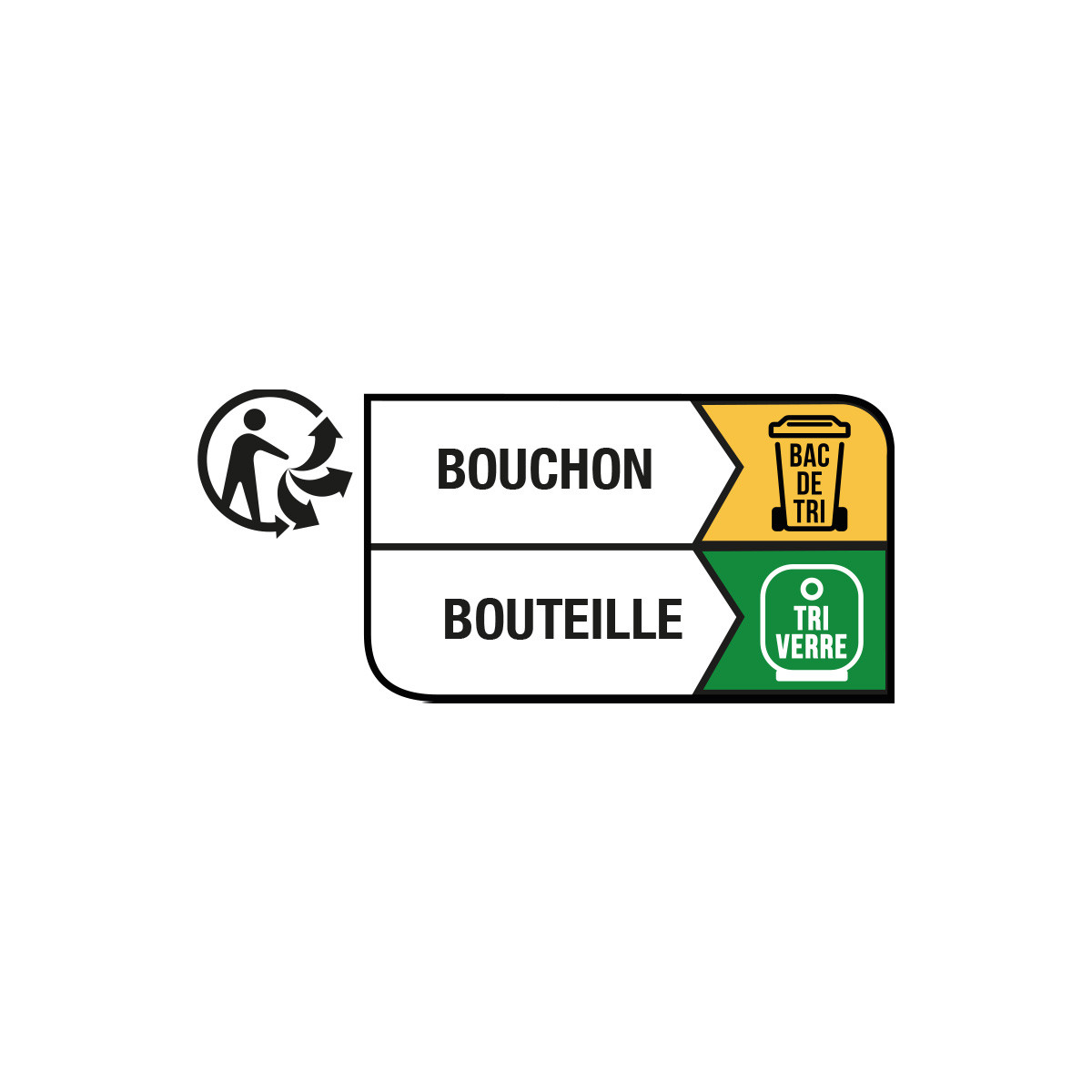 1000 étiquettes Info-Tri Bouchon Bouteille